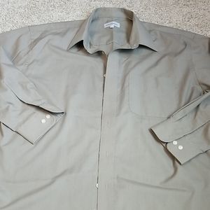 Yves St Laurent YSL Brown Button Up Sz 17.5